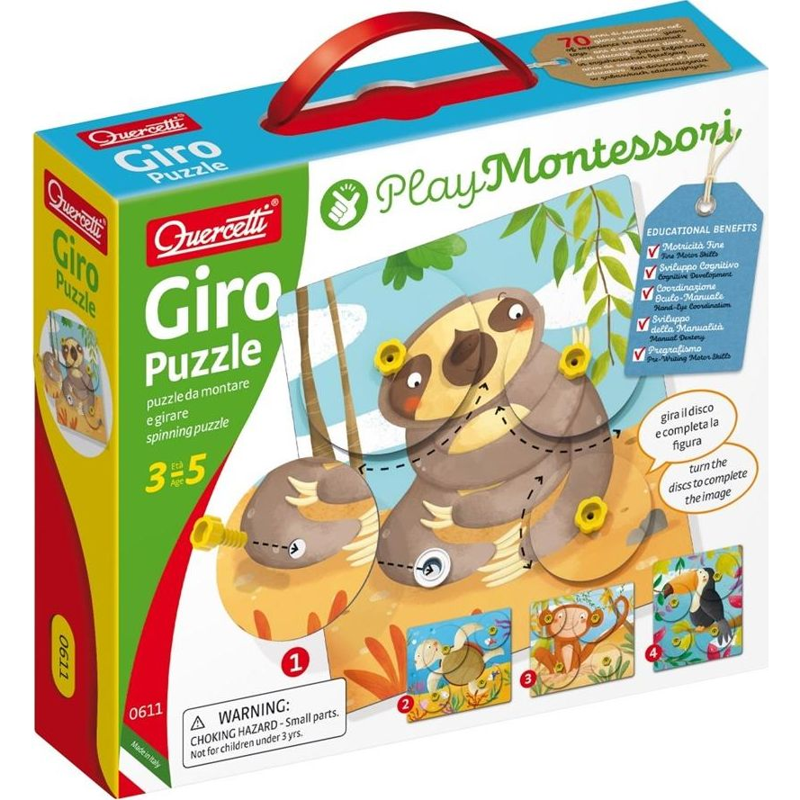 Quercetti Montessori Puzzle zwierzęce Giro 0611 (040-0611)