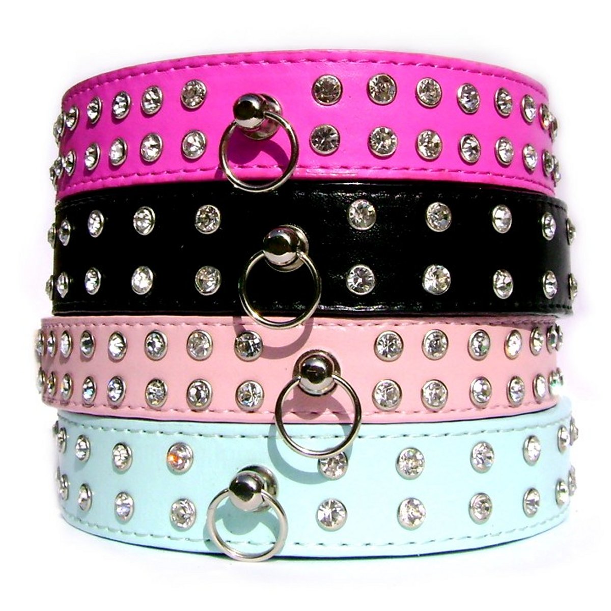SALE Double Row Diamante Collar - Blue
