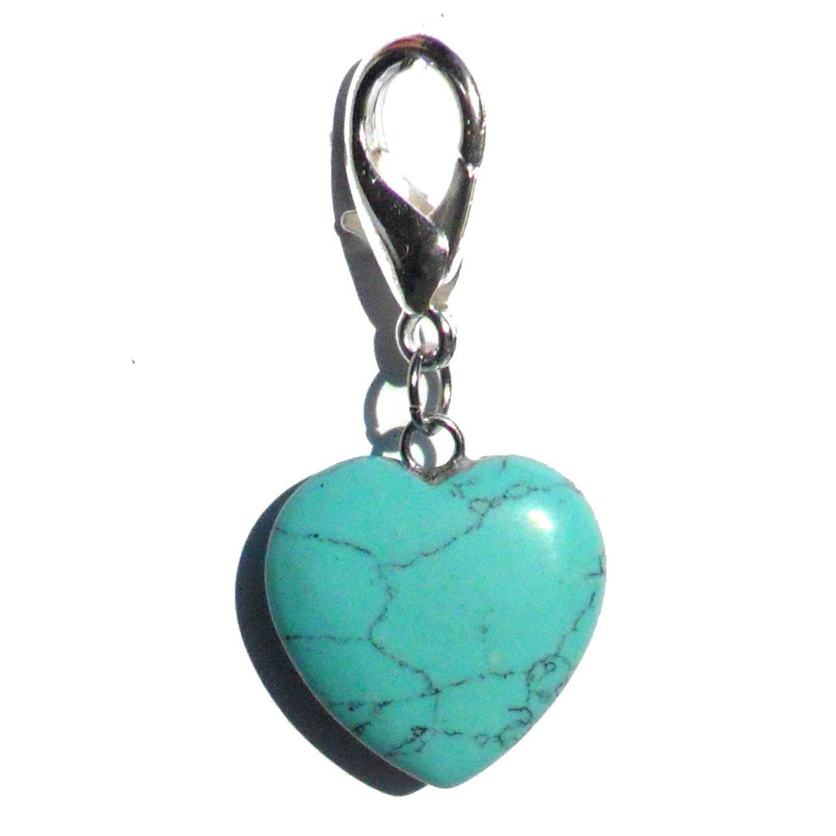 Pet Gemstone Crystal Heart Charms