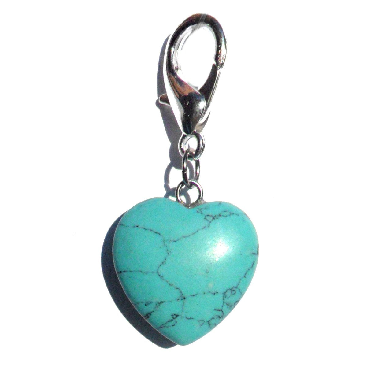 Pet Gemstone Crystal Heart Charms