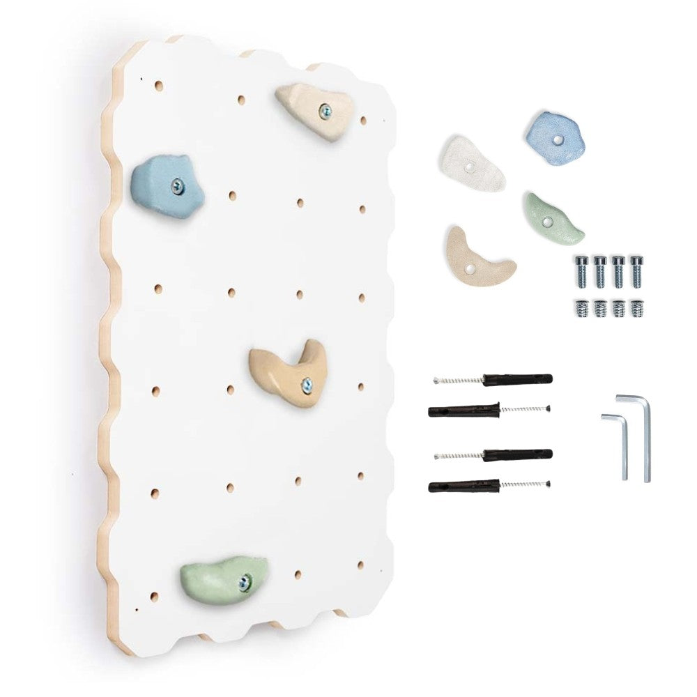 MAMOI® Kletterwand für kinderzimmer, Klettergerüst und spielgeräte indoor, Klettern mit Klettergriffe für kinder, Klettersteine, Kletterturm mit Griffe, Turngeräte, Montessori