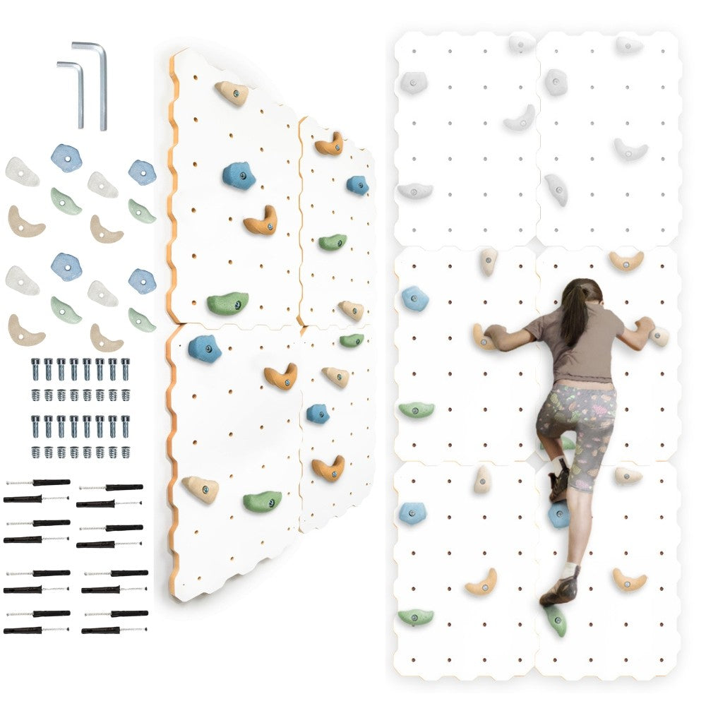 MAMOI® Kletterwand für kinderzimmer, Klettergerüst und spielgeräte indoor, Klettern mit Klettergriffe für kinder, Klettersteine, Kletterturm mit Griffe, Turngeräte, Montessori
