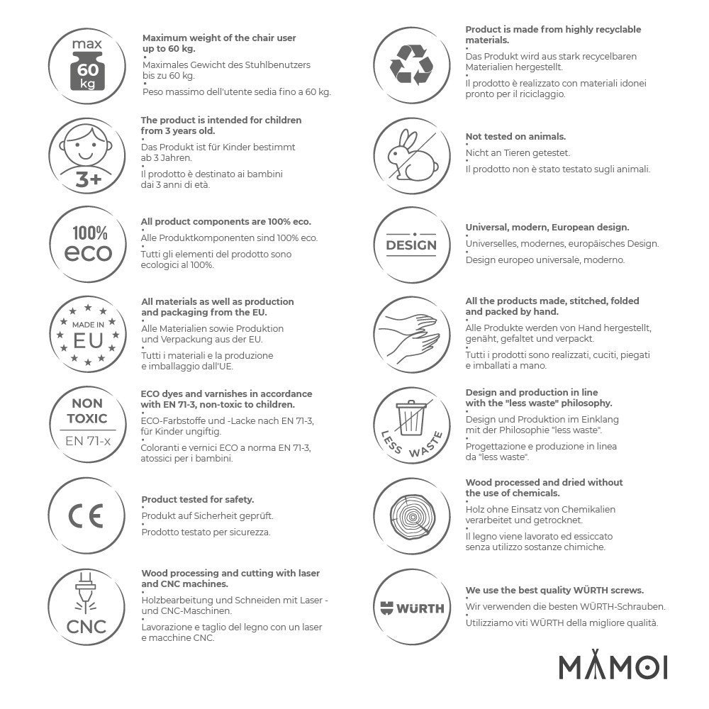 MAMOI® Klettergerüst indoor, Kletterdreieck aus holz, Baby kinder klettern, Kletterturm, Kletterbogen, Regenbogenwippe, Montessori spielzeug ab 1 jahr 2/3 jahre