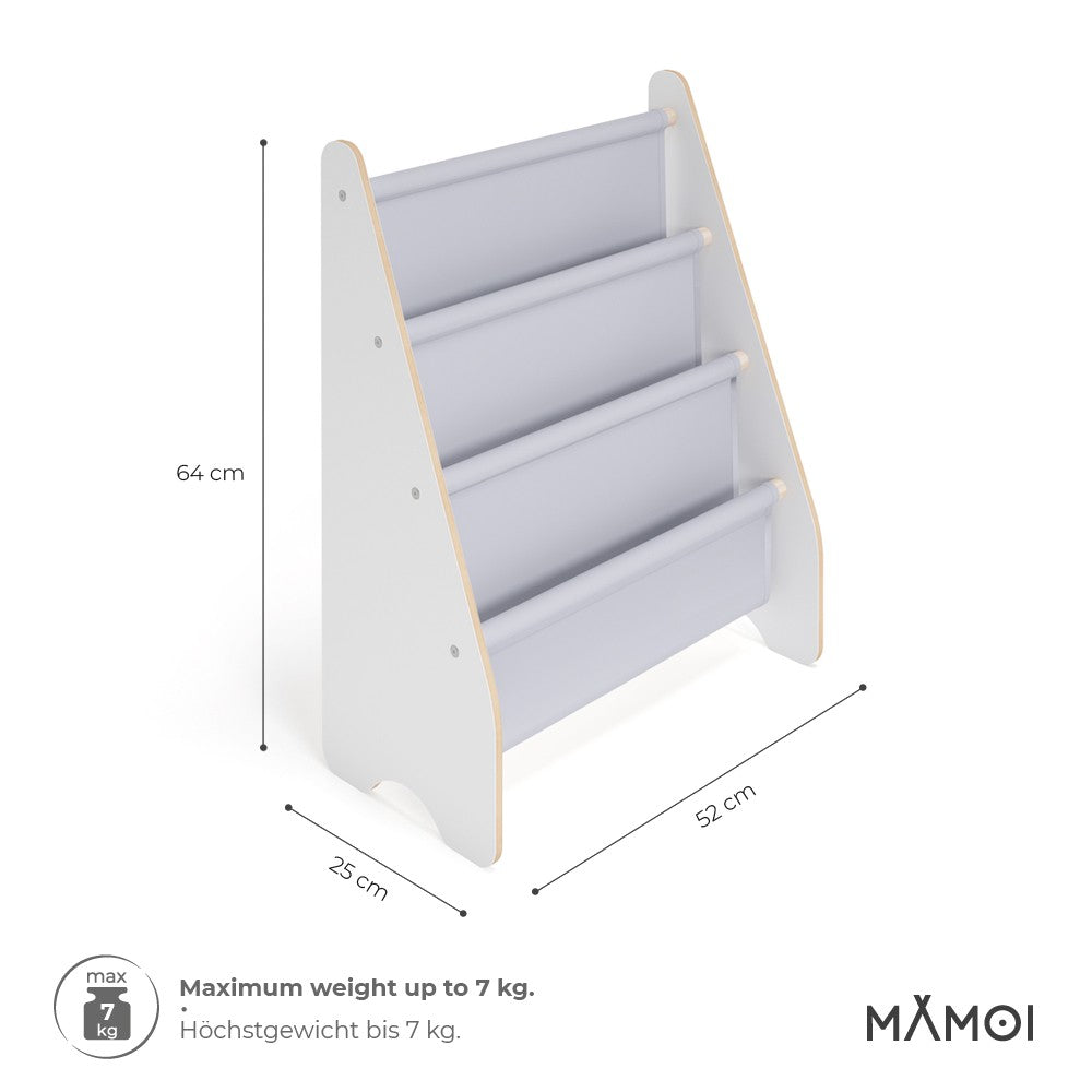 MAMOI® Bücherregal für kinder, Bücherkiste für kinderzimmer, Book shelf, Buchregal, Wandregal kinderregal, Kinderbücherregal, Bücherbank aus Yarnwood, Kindermöbel für kleines kind montessori