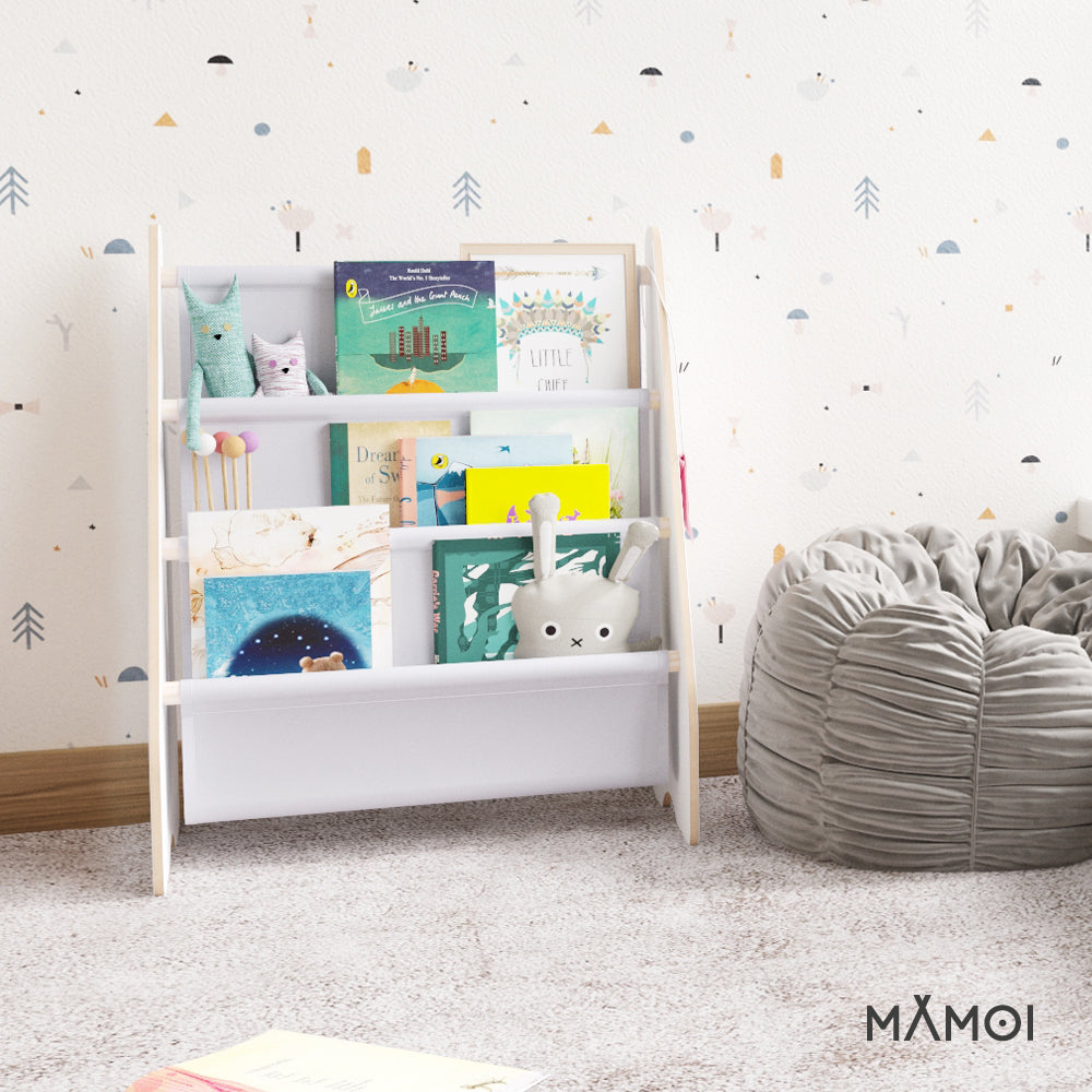 MAMOI® Bücherregal für kinder, Bücherkiste für kinderzimmer, Book shelf, Buchregal, Wandregal kinderregal, Kinderbücherregal, Bücherbank aus Yarnwood, Kindermöbel für kleines kind montessori