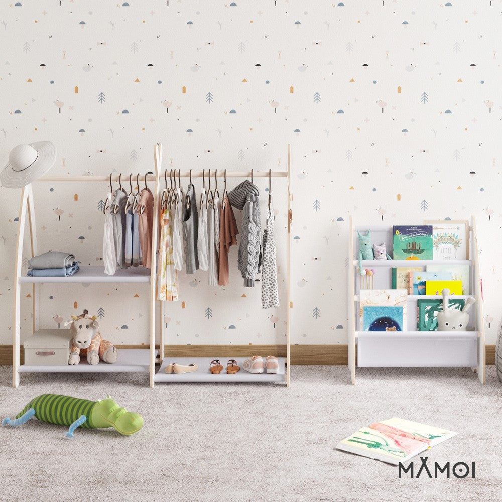 MAMOI® Bücherregal für kinder, Bücherkiste für kinderzimmer, Book shelf, Buchregal, Wandregal kinderregal, Kinderbücherregal, Bücherbank aus Yarnwood, Kindermöbel für kleines kind montessori