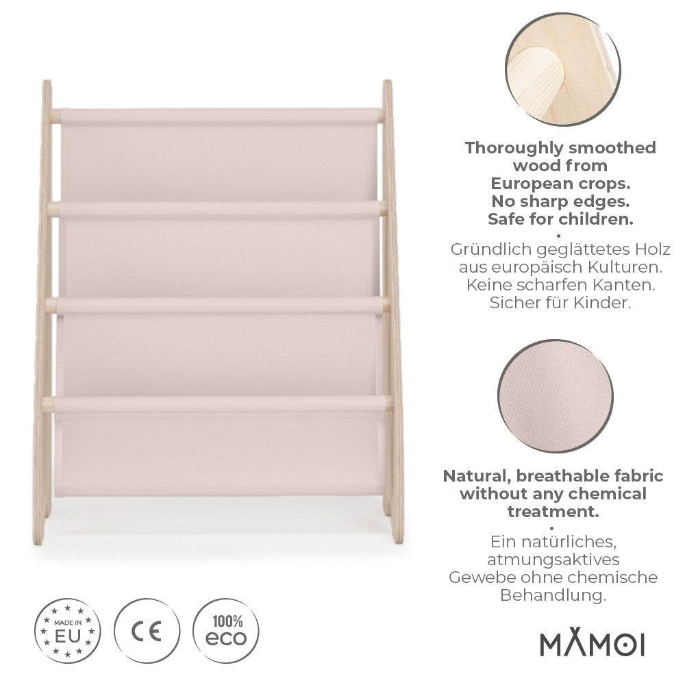 MAMOI® Bücherregal für kinder, Bücherkiste für kinderzimmer, Book shelf, Buchregal, Wandregal kinderregal, Kinderbücherregal, Bücherbank aus holz, Kindermöbel für kleines kind montessori