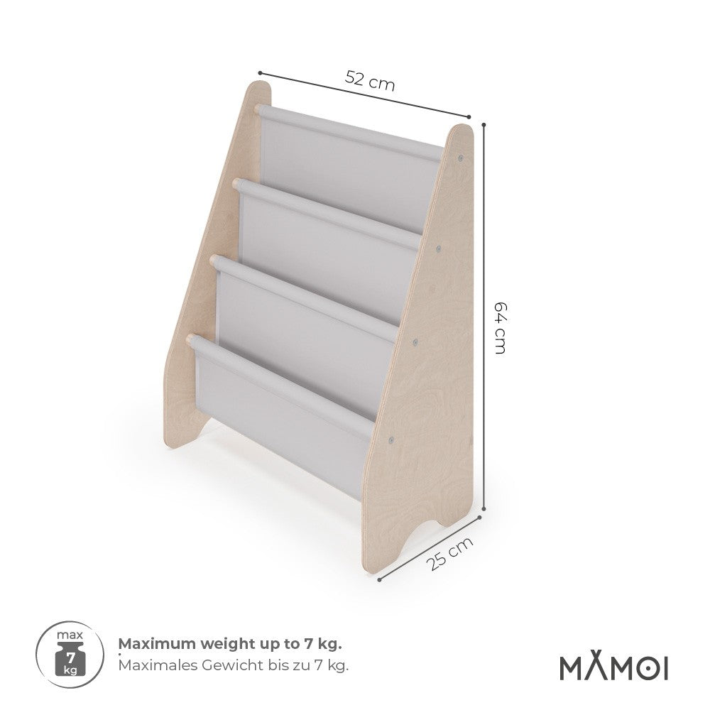 MAMOI® Bücherregal für kinder, Bücherkiste für kinderzimmer, Book shelf, Buchregal, Wandregal kinderregal, Kinderbücherregal, Bücherbank aus holz, Kindermöbel für kleines kind montessori