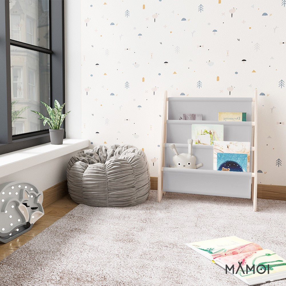 MAMOI® Bücherregal für kinder, Bücherkiste für kinderzimmer, Book shelf, Buchregal, Wandregal kinderregal, Kinderbücherregal, Bücherbank aus holz, Kindermöbel für kleines kind montessori