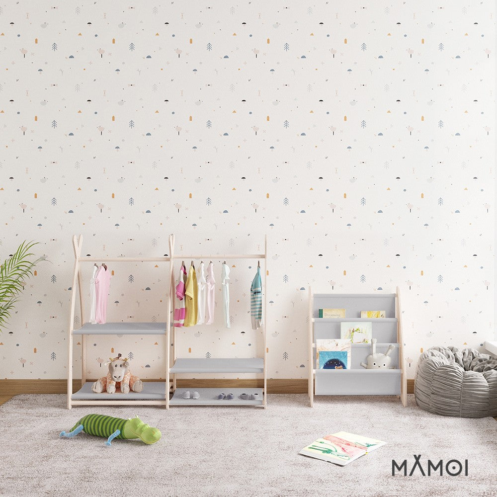 MAMOI® Bücherregal für kinder, Bücherkiste für kinderzimmer, Book shelf, Buchregal, Wandregal kinderregal, Kinderbücherregal, Bücherbank aus holz, Kindermöbel für kleines kind montessori