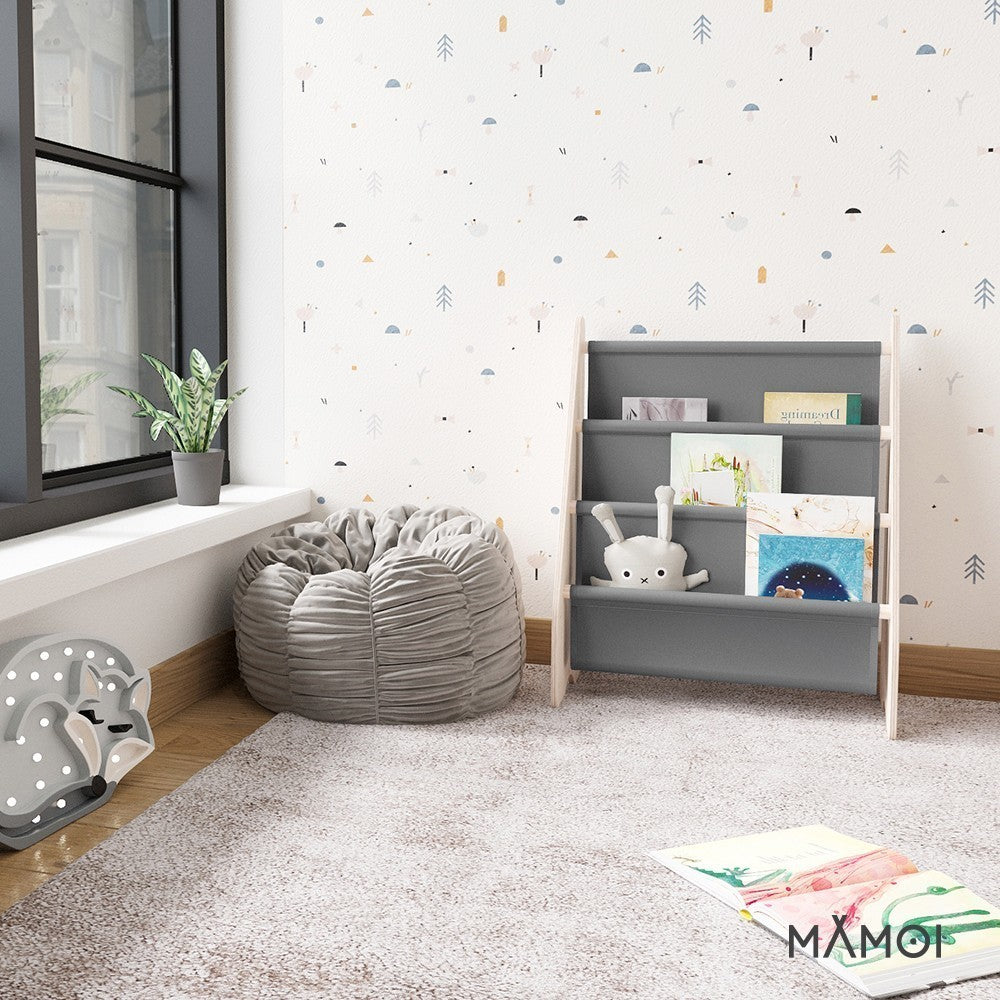 MAMOI® Bücherregal für kinder, Bücherkiste für kinderzimmer, Book shelf, Buchregal, Wandregal kinderregal, Kinderbücherregal, Bücherbank aus holz, Kindermöbel für kleines kind montessori