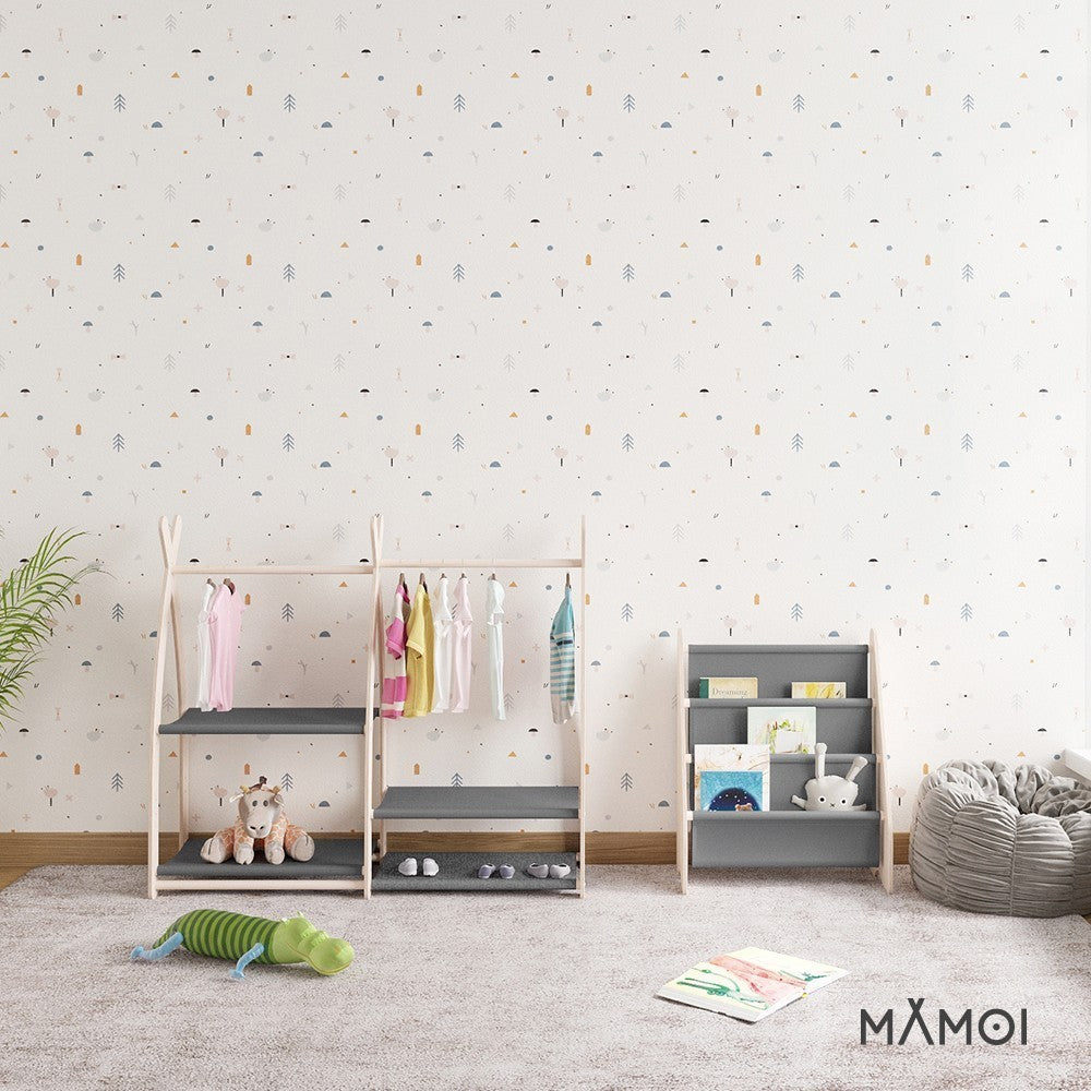 MAMOI® Bücherregal für kinder, Bücherkiste für kinderzimmer, Book shelf, Buchregal, Wandregal kinderregal, Kinderbücherregal, Bücherbank aus holz, Kindermöbel für kleines kind montessori