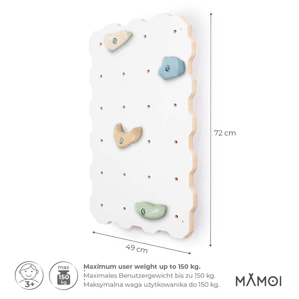 MAMOI® Kletterwand für kinderzimmer, Klettergerüst und spielgeräte indoor, Klettern mit Klettergriffe für kinder, Klettersteine, Kletterturm mit Griffe, Turngeräte, Montessori