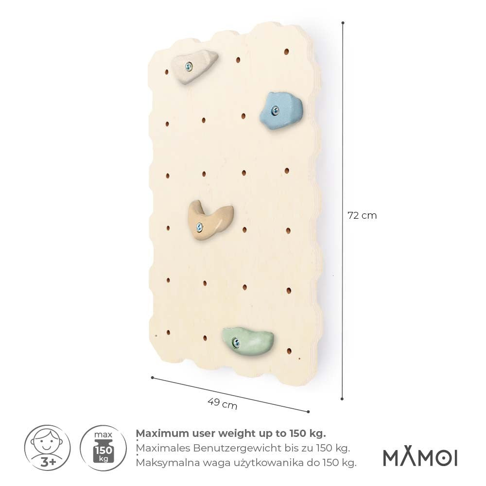 MAMOI® Kletterwand für kinderzimmer, Klettergerüst und spielgeräte indoor, Klettern mit Klettergriffe für kinder, Klettersteine, Kletterturm mit Griffe, Turngeräte, Montessori