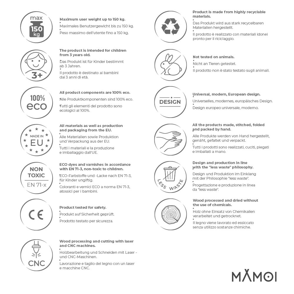 MAMOI® Kletterwand für kinderzimmer, Klettergerüst und spielgeräte indoor, Klettern für kinder, Klettersteine, Kletterturm, Turngeräte, Montessori