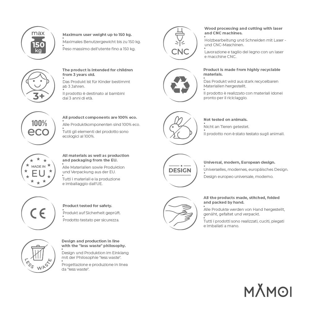 MAMOI® Kletterwand für kinderzimmer, Klettergerüst und spielgeräte indoor, Klettern mit Klettergriffe für kinder, Klettersteine, Kletterturm mit Griffe, Turngeräte, Montessori