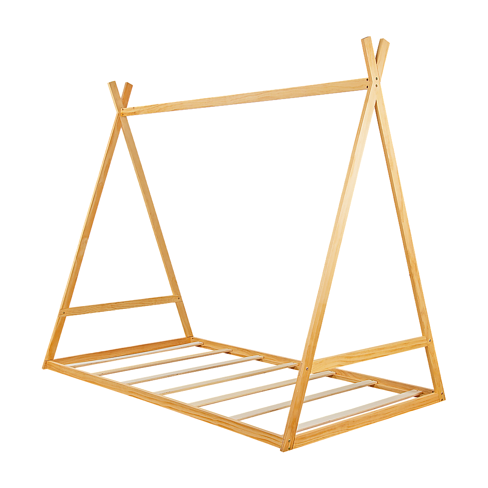 NNEDSZ Kids Tent Montessori Toddler Floor Bed Wooden Bedframe