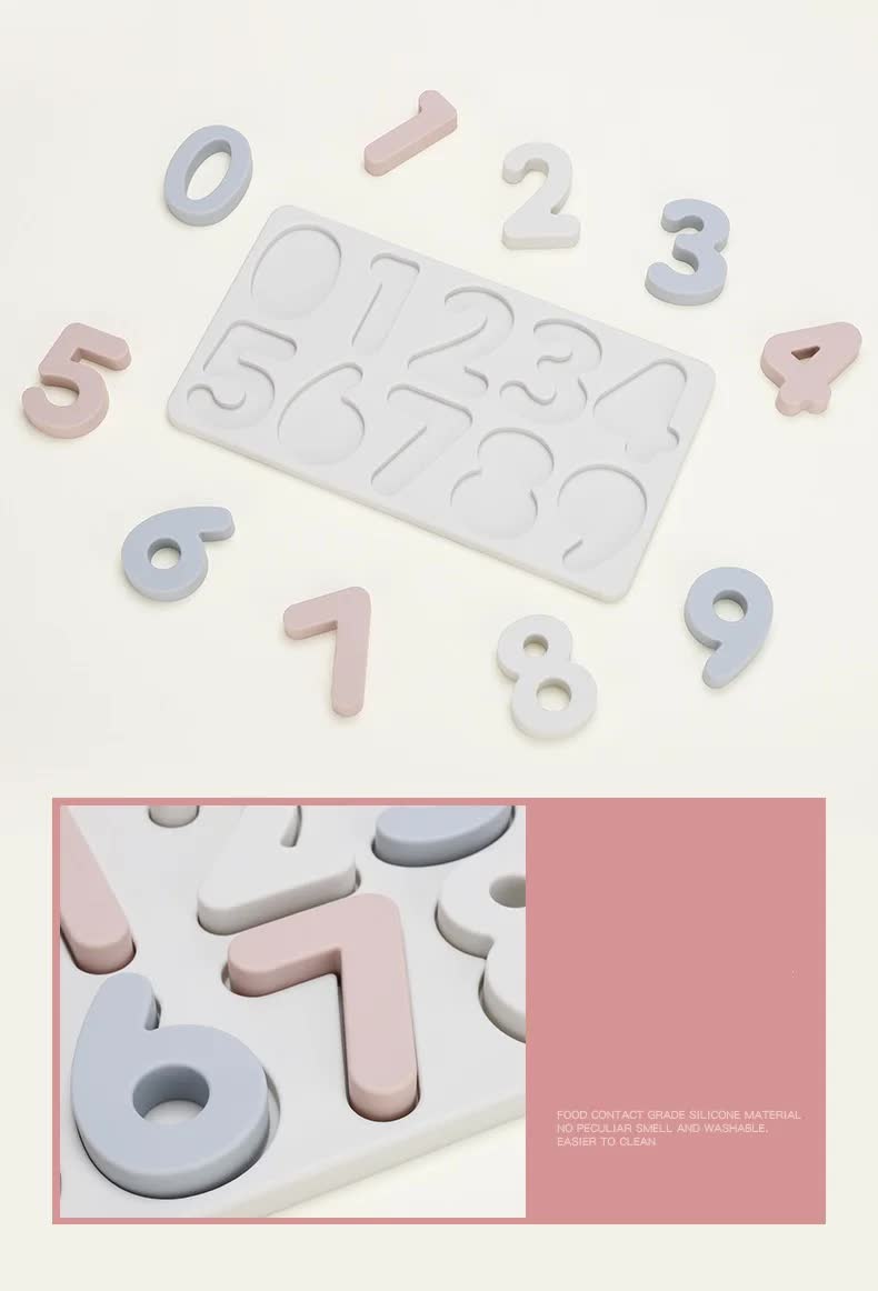 NNEDSZ Colorful Silicone Early Learning Number Puzzle Board for Kids – Food-Grade Silicone, Safe and Durable, Montessori Educational Toy