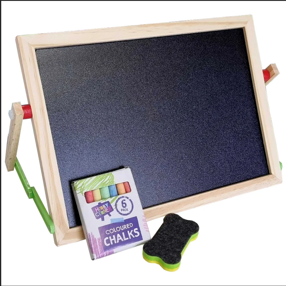 Folding Tabletop Chalkboard With Chalk & Eraser (8 Piece set)