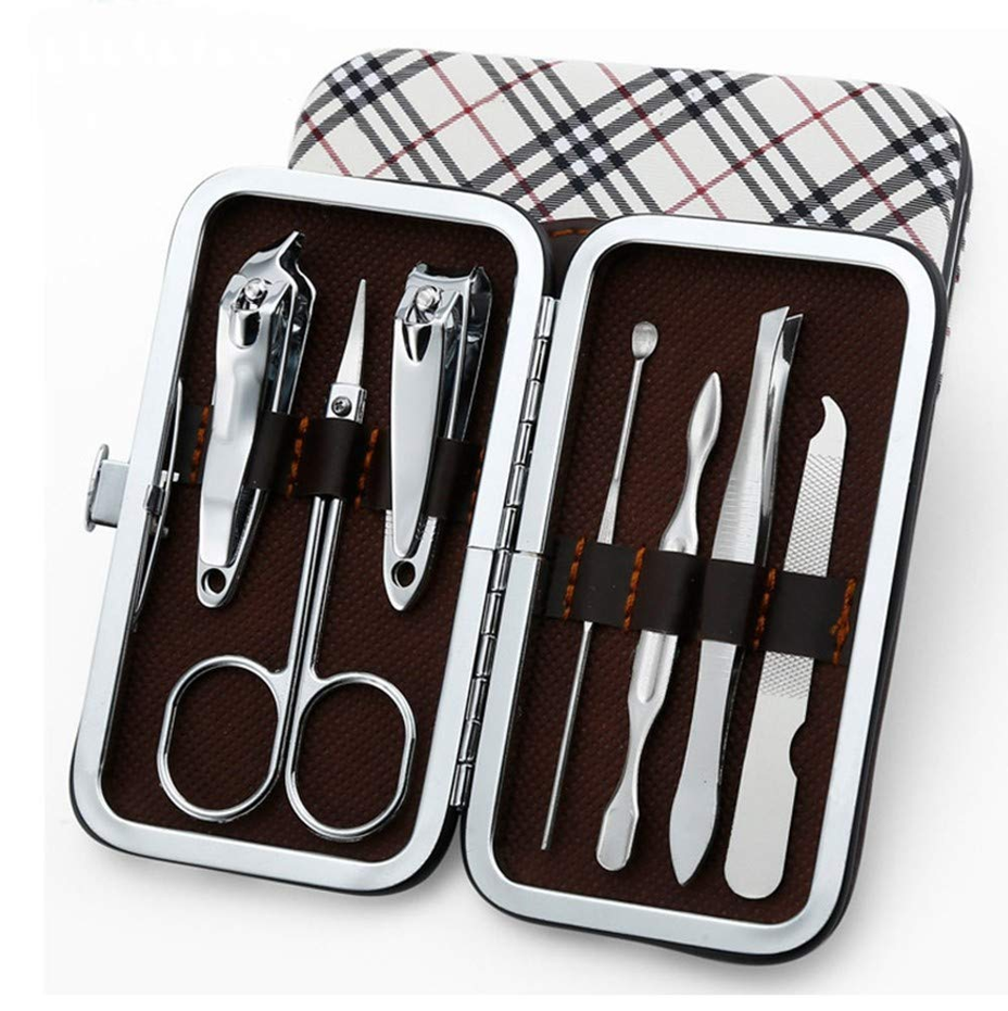 Professional 7Pcs Manicure Set Nail Clipper Nail File Cuticle Remover Tool Eyebrow Scissor Ear Pick Beauty Care Set