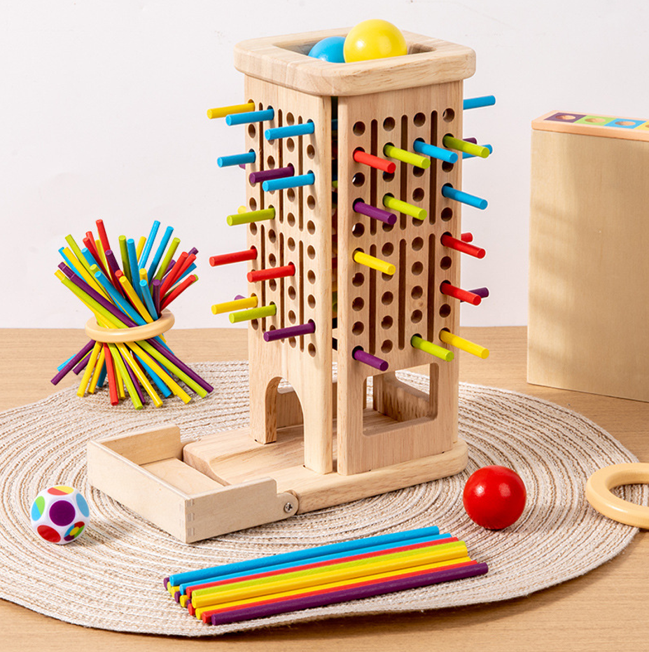 Montessori Children Wooden Balance Tower Pisa Stick Game Educational Parent-Child Interactive Playing Gift Toys for Kids boys