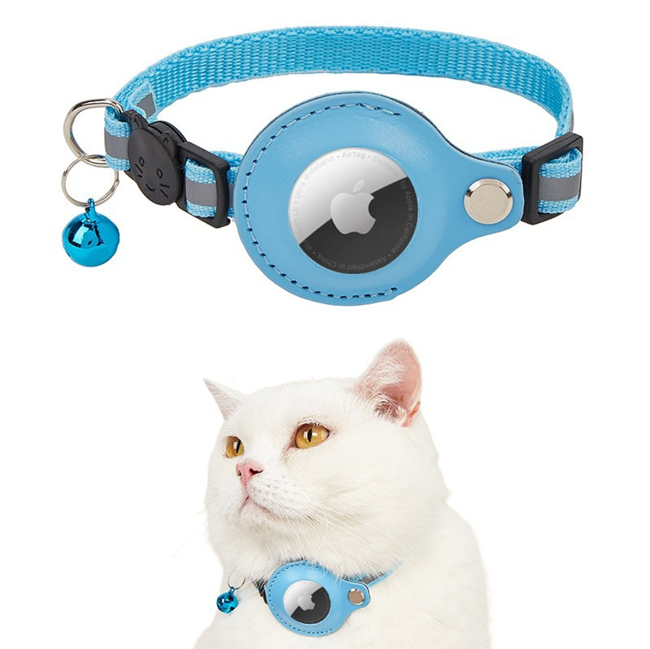 Wholesale Luxury PU Dog Leash Adjustable Nylon Pet Collar With Reflective Solid Pattern Soft Airtag Training Feature