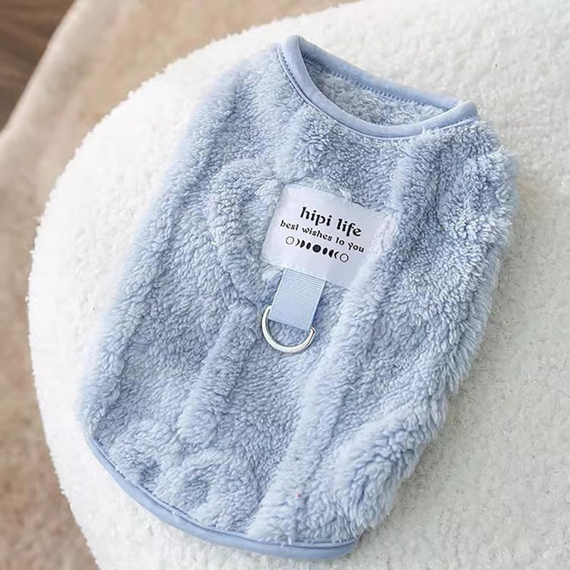 Autumn And Winter Dog Clothes Can Pull Simple Solid Color Two-legged Down Jacket Cat Warm Vest Pet Clothing - Nestkin Store