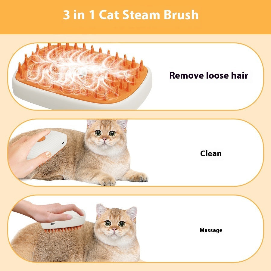 USB Rechargeable Pets Steam Brush Spray Massage Comb Pet Grooming Tools Cat Steam Comb Pet Products - Nestkin Store