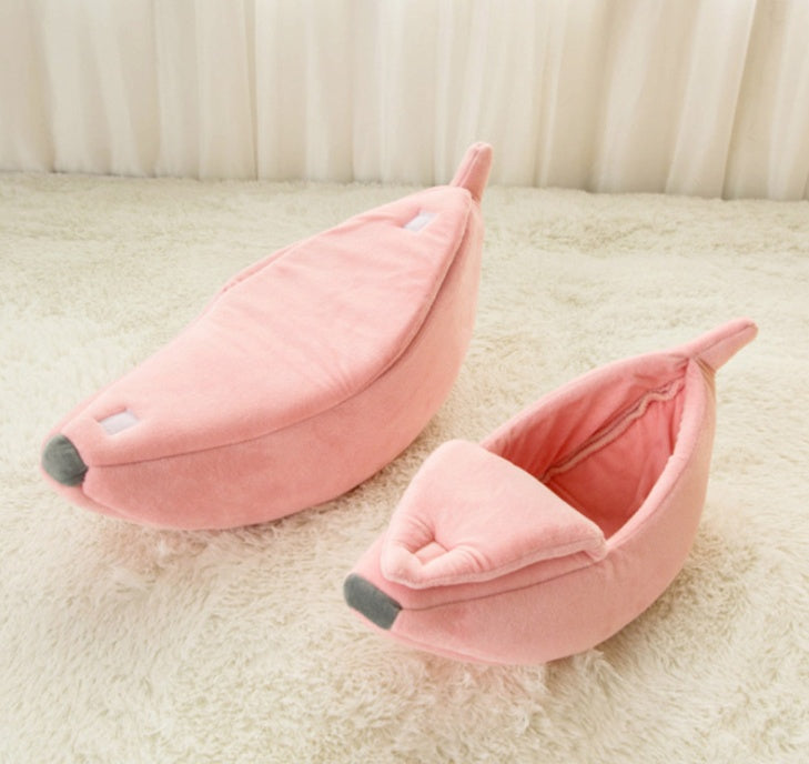 Pet House Dog Bed Banana Shape Dog House Cute Pet Kennel Nest Warm Dog Sofas Sleeping Bed - Nestkin Store
