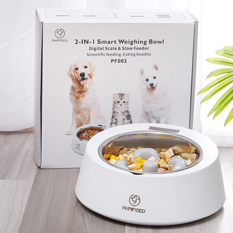 Pet Dog Bowl Slow Feeder Dog Food Bowl Smart Weighing Dog Slow Feeder Cat Pet Feeder - Nestkin Store