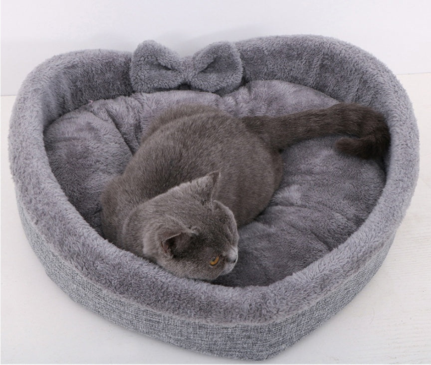 Heart Shape Soft Cozy Cat Pet Bed For Large Small Puppy Dog Cute Warm Cushion Litter Nest Basket Kennel Kitten House Accessories - Nestkin Store