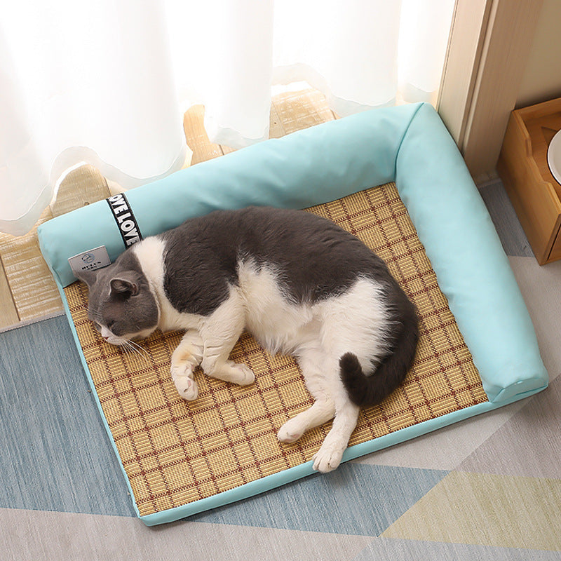 Summer Cooling Mats Cat Bed Dog Bed Dog Sofa Pet Mats Cat House Ice Pad Dog Sleeping Mats Cool Cold Bamboo Fiber Cat Bed - Nestkin Store