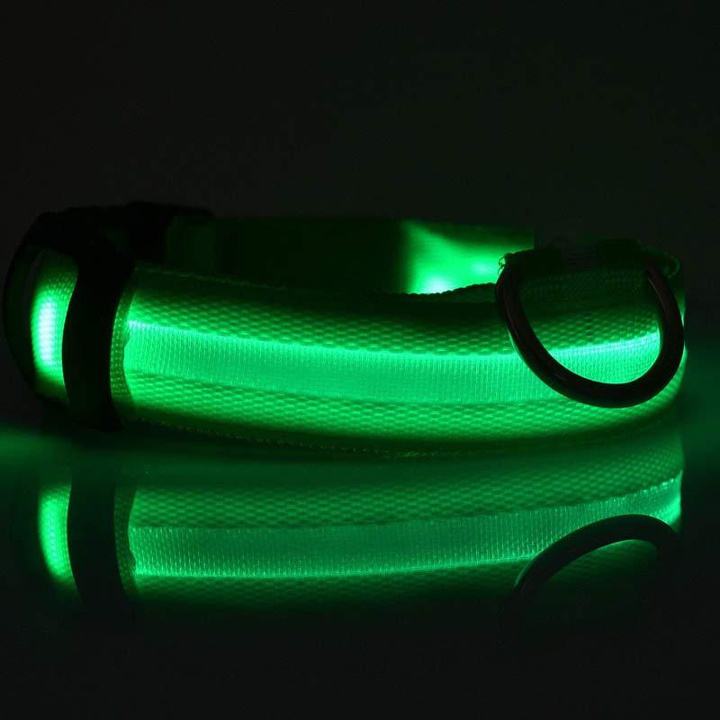 Nylon LED Pet Dog Luminous Collar Night Safety Flashing Glow in Dark Dog Cat Leash Adjustable Pet Supplies - Nestkin Store