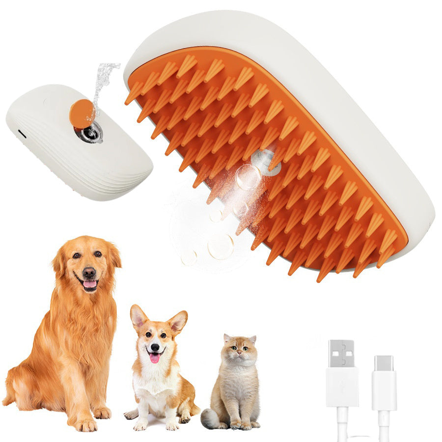 USB Rechargeable Pets Steam Brush Spray Massage Comb Pet Grooming Tools Cat Steam Comb Pet Products - Nestkin Store