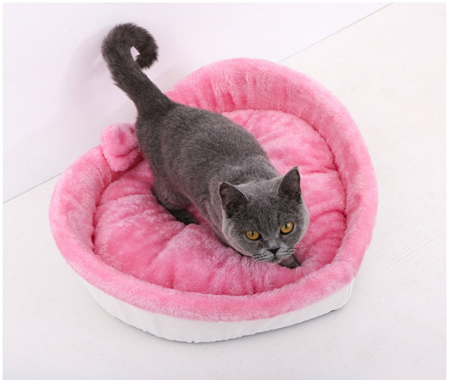 Heart Shape Soft Cozy Cat Pet Bed For Large Small Puppy Dog Cute Warm Cushion Litter Nest Basket Kennel Kitten House Accessories - Nestkin Store