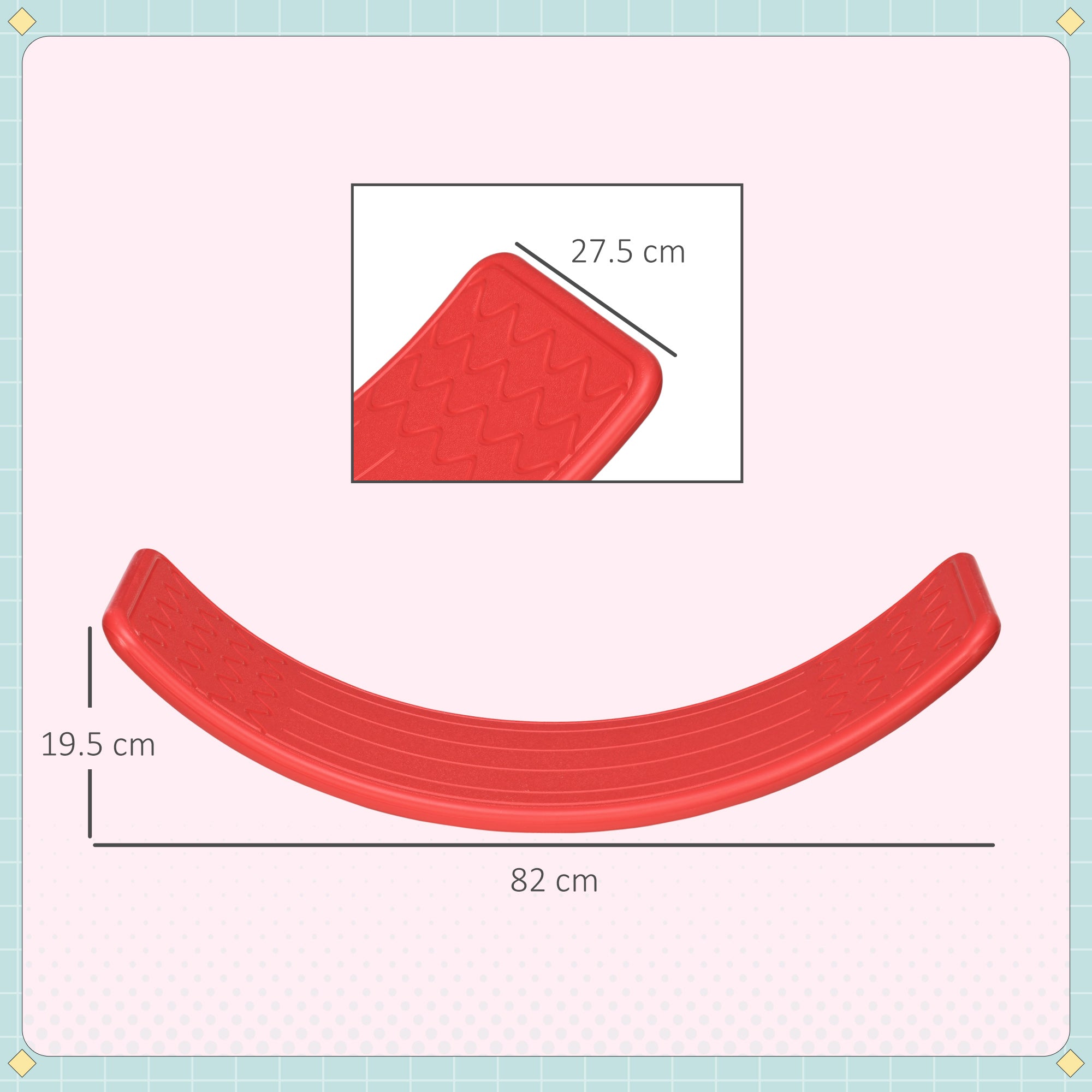 Balance Board Montessori Toy for Kids Ages 3-6 - Red