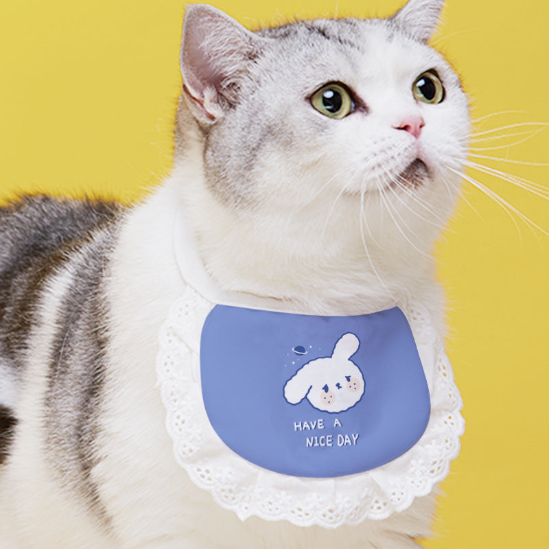 Pet Cat Supplies Saliva Towel Collar Bib Cute - Nestkin Store