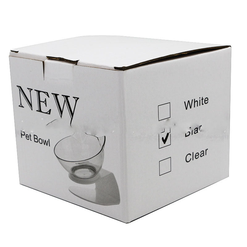 Non Slip Double Cat Bowl With Raised Stand Pet Food Cat Feeder Protect Cervical Vertebra Dog Bowl Transparent Pet Products - Nestkin Store