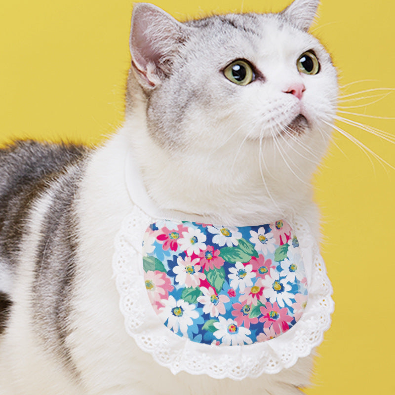 Pet Cat Supplies Saliva Towel Collar Bib Cute - Nestkin Store