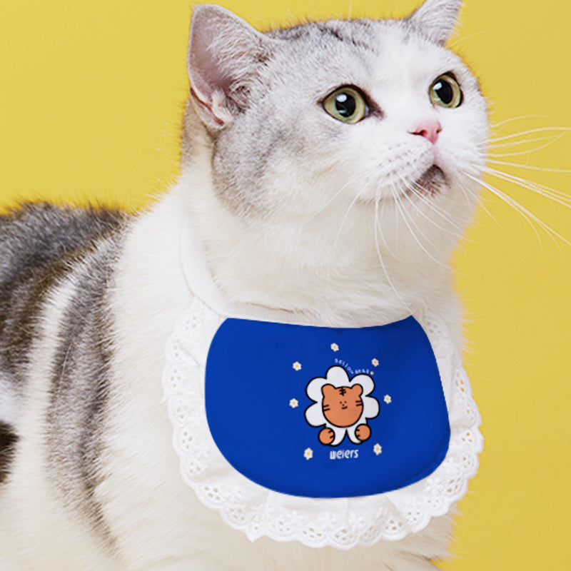 Pet Cat Supplies Saliva Towel Collar Bib Cute - Nestkin Store