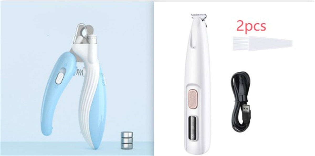 Pets Dog Paw Trimmer With LED Light Fully Waterproof Pet Hair Trimmer With LED Display Dog Clippers For Grooming Widen Blade - Nestkin Store