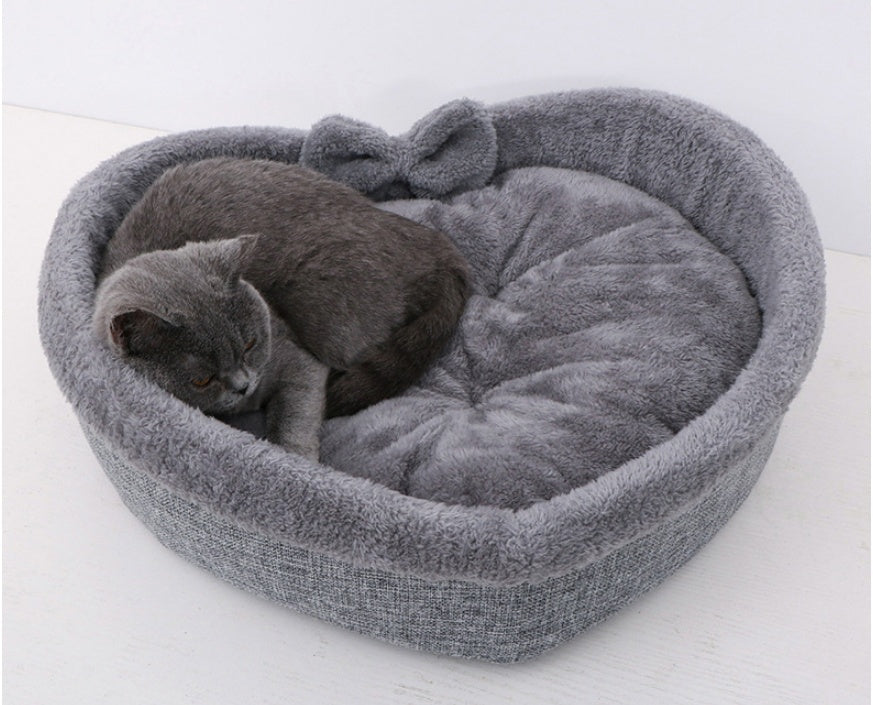 Heart Shape Soft Cozy Cat Pet Bed For Large Small Puppy Dog Cute Warm Cushion Litter Nest Basket Kennel Kitten House Accessories - Nestkin Store