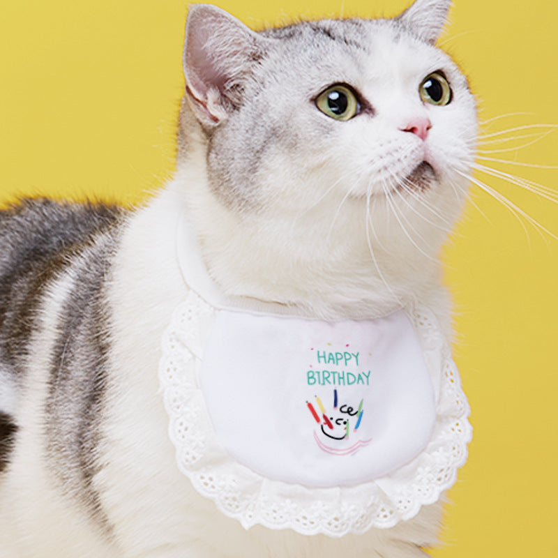 Pet Cat Supplies Saliva Towel Collar Bib Cute - Nestkin Store
