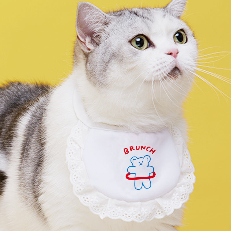 Pet Cat Supplies Saliva Towel Collar Bib Cute - Nestkin Store