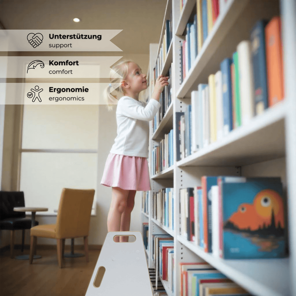 MAMOI® Zjeżdżalnia Dla Dzieci Do Wnętrz – 2-w-1 Drewniana Zjeżdżalnia i Stołek | Montessori Zjeżdżalnia i Pomocnik Kuchenny-4