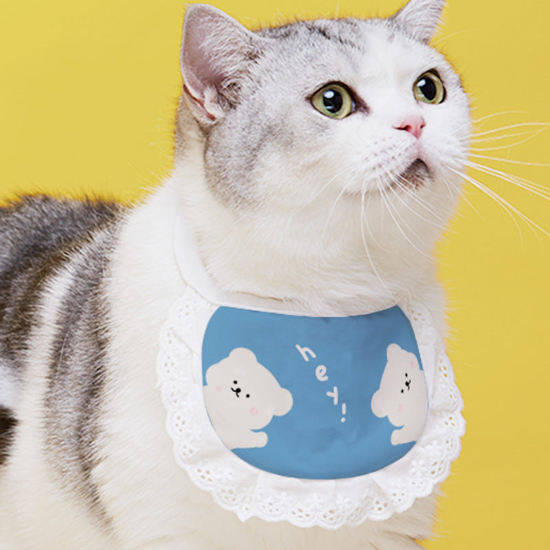 Pet Cat Supplies Saliva Towel Collar Bib Cute - Nestkin Store