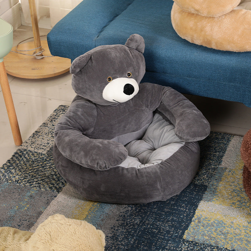 Detachable And Washable Hug Bear Pet Nest Round Shape Keeps Warm And Comfortable - Nestkin Store