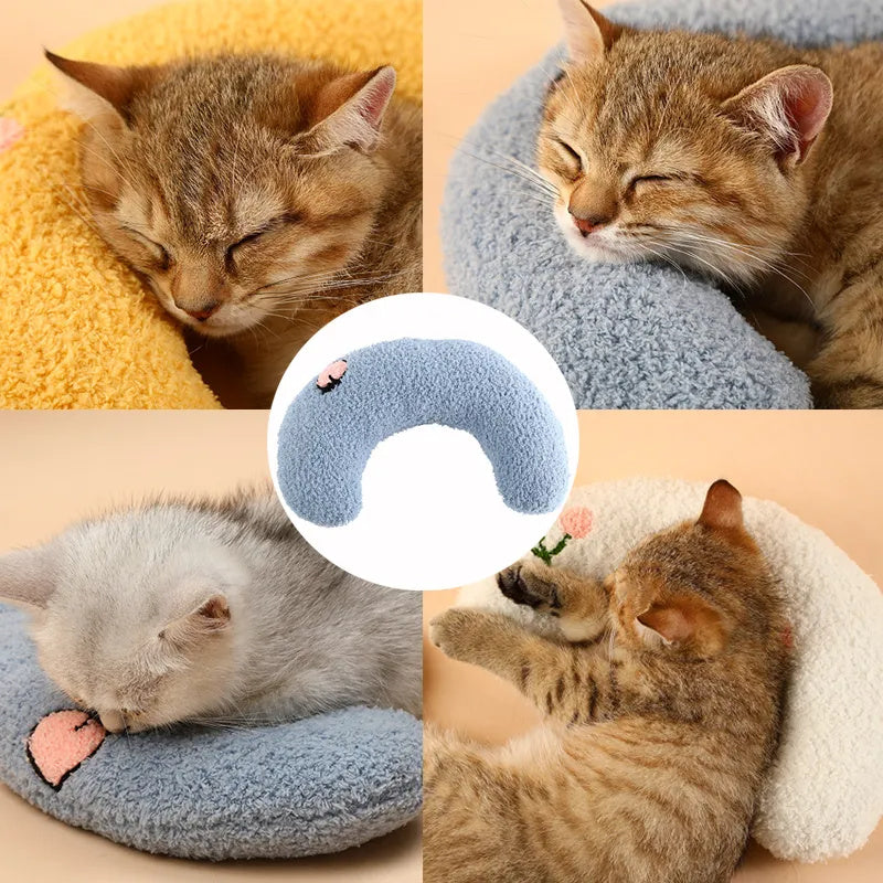 Little Pillow For Cats Fashion Neck Protector Deep Sleep Puppy U-Shaped Pillow Pets Pillow Kitten Headrest Dog Sleeping Pillow Pet Products - Nestkin Store