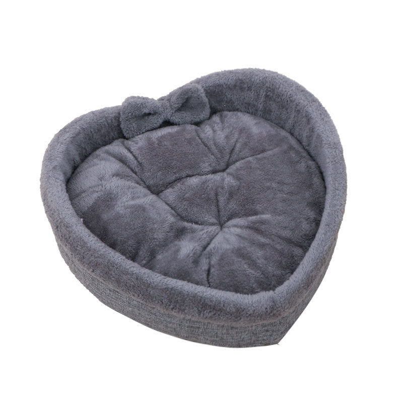 Heart Shape Soft Cozy Cat Pet Bed For Large Small Puppy Dog Cute Warm Cushion Litter Nest Basket Kennel Kitten House Accessories - Nestkin Store