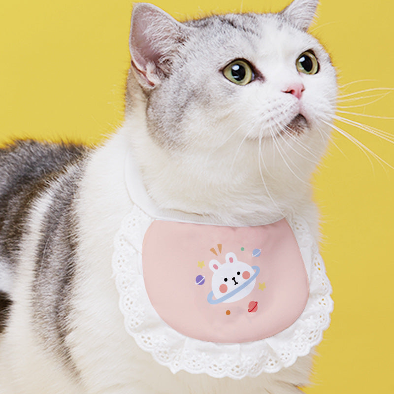 Pet Cat Supplies Saliva Towel Collar Bib Cute - Nestkin Store